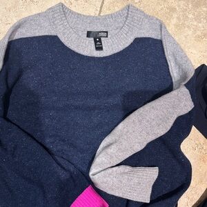 Aqua Two-Tone Navy and Gray Sweater